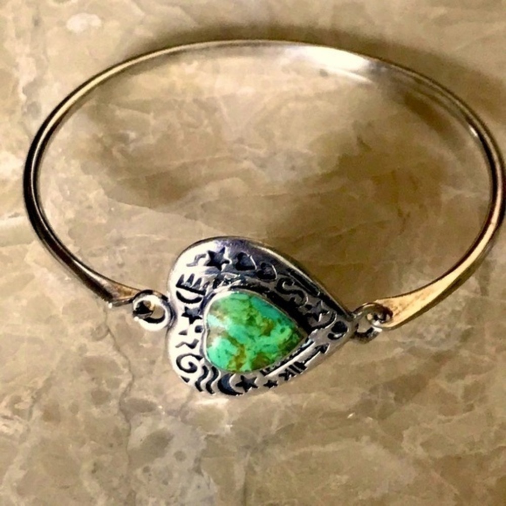 BOMA 925 silver real Turquoise stone‎ bracelet